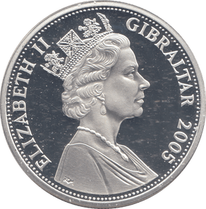 2005 SILVER PROOF 5 POUND COIN GIBRALTAR - SILVER WORLD COINS - Cambridgeshire Coins