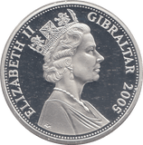 2005 SILVER PROOF 5 POUND COIN GIBRALTAR - SILVER WORLD COINS - Cambridgeshire Coins