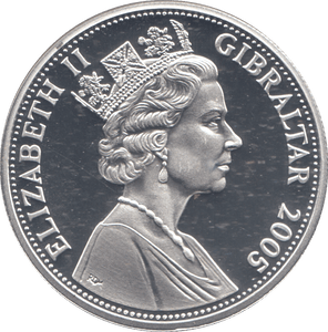 2005 SILVER PROOF 5 POUND COIN GIBRALTAR - SILVER WORLD COINS - Cambridgeshire Coins