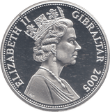 2005 SILVER PROOF 5 POUND COIN GIBRALTAR - SILVER WORLD COINS - Cambridgeshire Coins