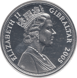 2005 SILVER PROOF 5 POUND COIN GIBRALTAR - SILVER WORLD COINS - Cambridgeshire Coins