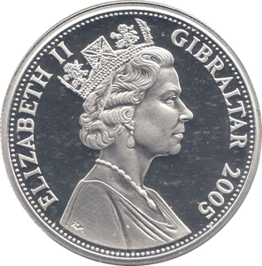 2005 SILVER PROOF 5 POUND COIN GIBRALTAR - SILVER WORLD COINS - Cambridgeshire Coins