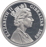 2005 SILVER PROOF 5 POUND COIN GIBRALTAR - SILVER WORLD COINS - Cambridgeshire Coins