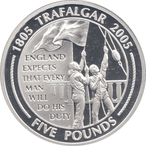 2005 SILVER PROOF 5 POUND COIN GIBRALTAR - SILVER WORLD COINS - Cambridgeshire Coins