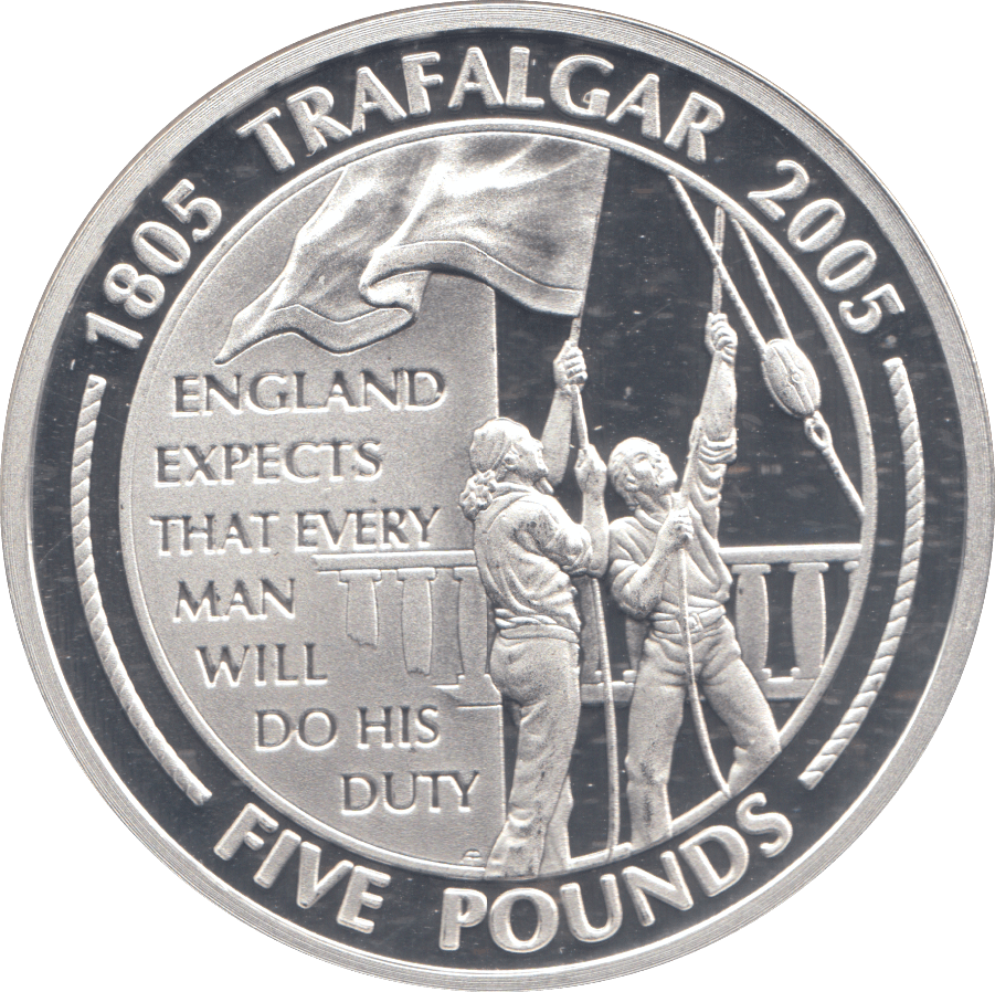 2005 SILVER PROOF 5 POUND COIN GIBRALTAR - SILVER WORLD COINS - Cambridgeshire Coins