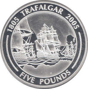 2005 SILVER PROOF 5 POUND COIN GIBRALTAR - SILVER WORLD COINS - Cambridgeshire Coins