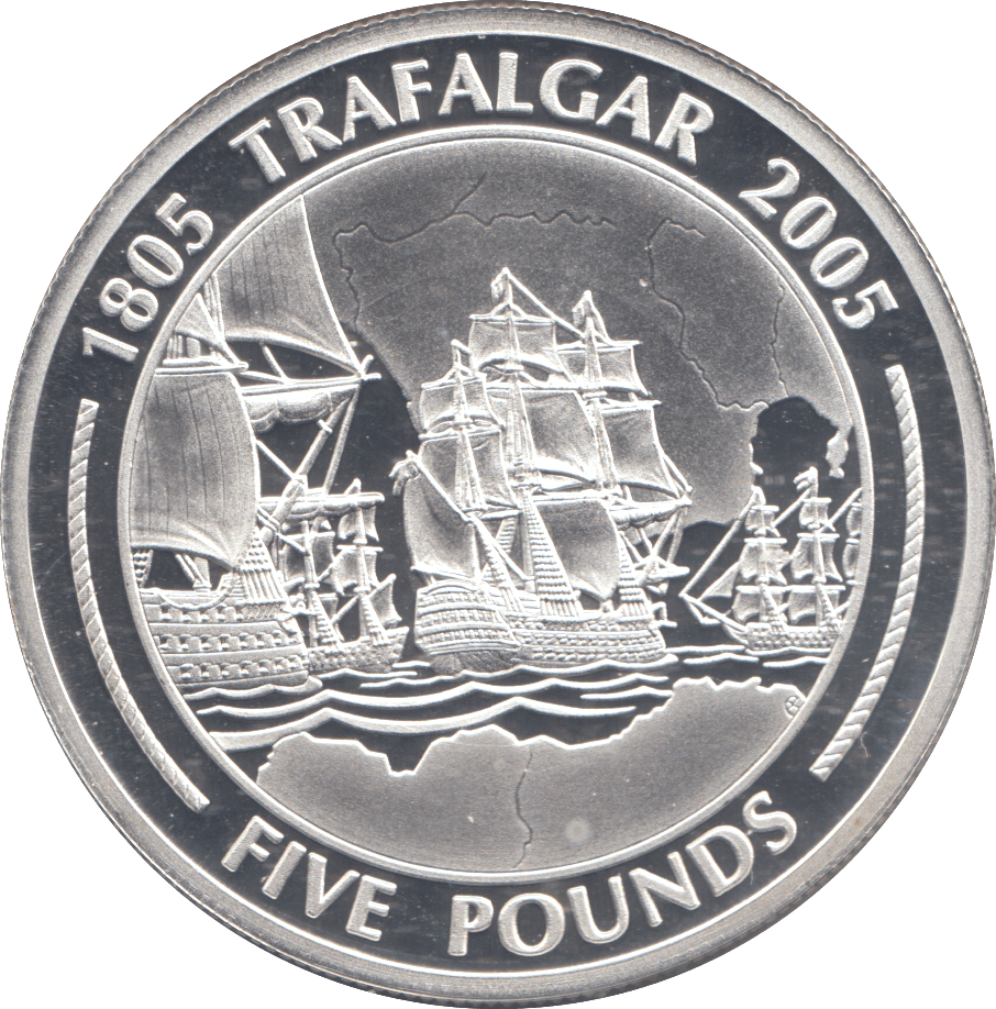 2005 SILVER PROOF 5 POUND COIN GIBRALTAR - SILVER WORLD COINS - Cambridgeshire Coins