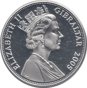 2005 SILVER PROOF 5 POUND COIN GIBRALTAR - SILVER WORLD COINS - Cambridgeshire Coins