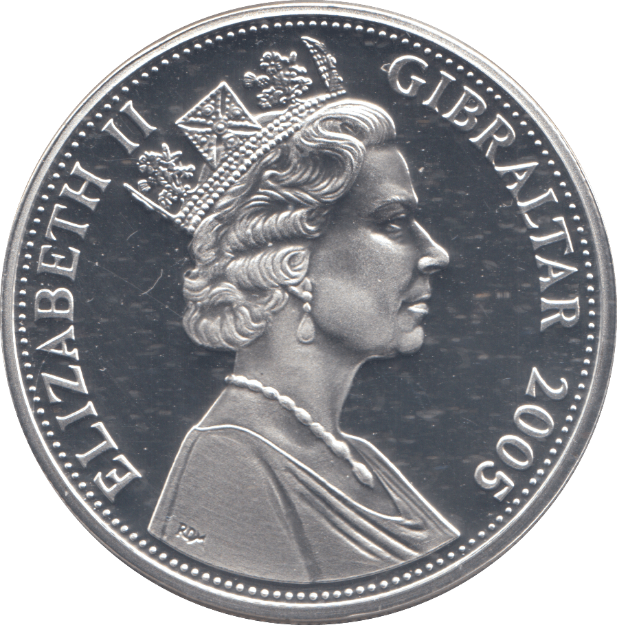 2005 SILVER PROOF 5 POUND COIN GIBRALTAR - SILVER WORLD COINS - Cambridgeshire Coins