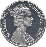 2005 SILVER PROOF 5 POUND COIN GIBRALTAR - SILVER WORLD COINS - Cambridgeshire Coins