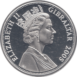 2005 SILVER PROOF 5 POUND COIN GIBRALTAR - SILVER WORLD COINS - Cambridgeshire Coins