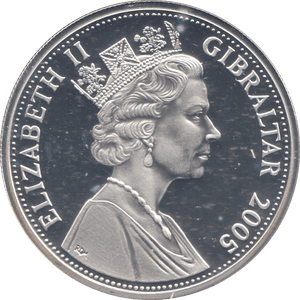 2005 SILVER PROOF 5 POUND COIN GIBRALTAR - SILVER WORLD COINS - Cambridgeshire Coins