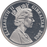 2005 SILVER PROOF 5 POUND COIN GIBRALTAR - SILVER WORLD COINS - Cambridgeshire Coins