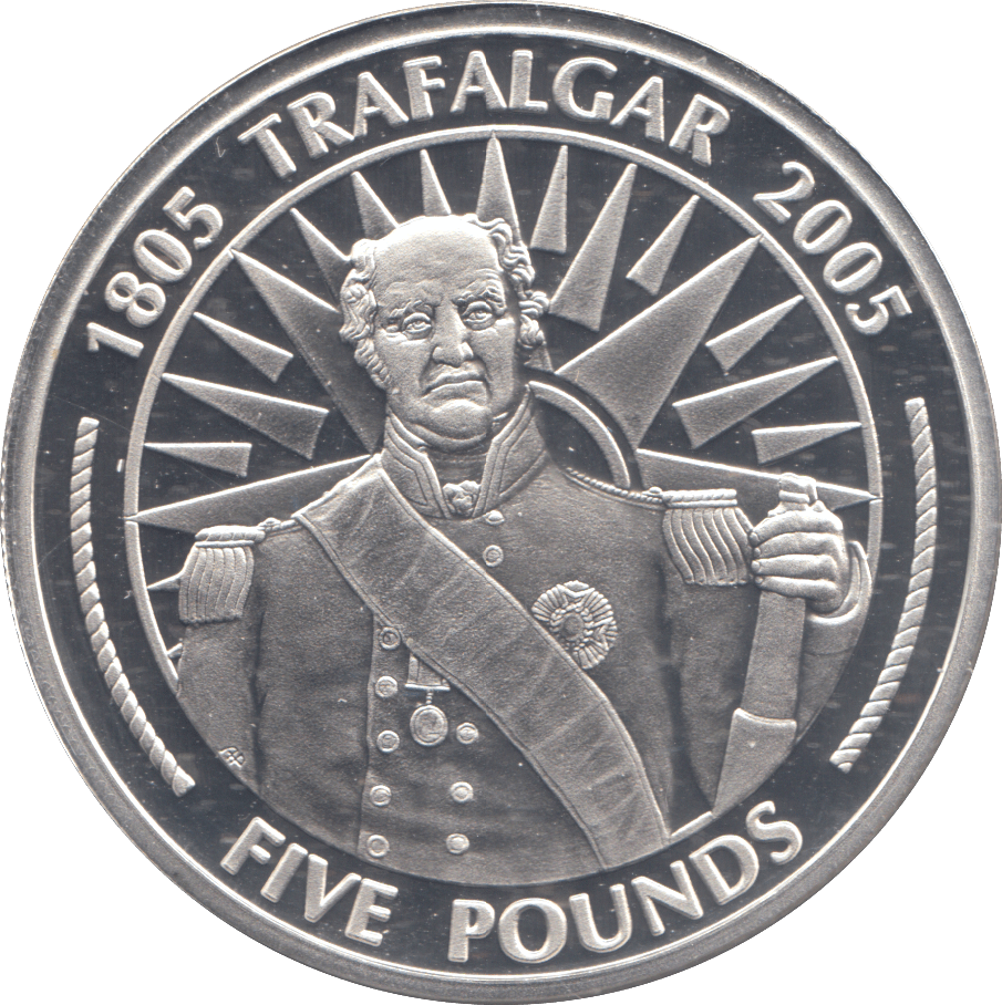 2005 SILVER PROOF 5 POUND COIN GIBRALTAR - SILVER WORLD COINS - Cambridgeshire Coins