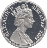 2005 SILVER PROOF 5 POUND COIN GIBRALTAR - SILVER WORLD COINS - Cambridgeshire Coins