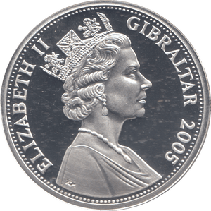 2005 SILVER PROOF 5 POUND COIN GIBRALTAR - SILVER WORLD COINS - Cambridgeshire Coins