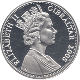 2005 SILVER PROOF 5 POUND COIN GIBRALTAR - SILVER WORLD COINS - Cambridgeshire Coins