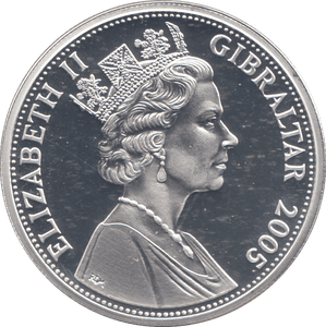 2005 SILVER PROOF 5 POUND COIN GIBRALTAR - SILVER WORLD COINS - Cambridgeshire Coins