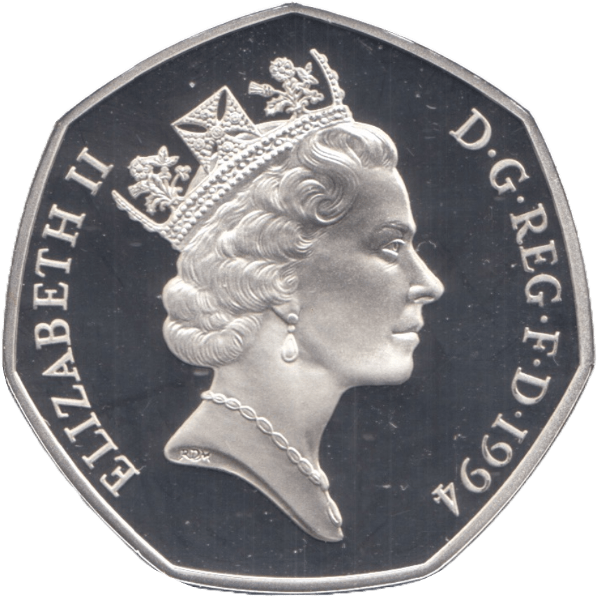 2005 SILVER PROOF FIFTY PENCE D DAY GREAT BRITAIN - SILVER WORLD COINS - Cambridgeshire Coins