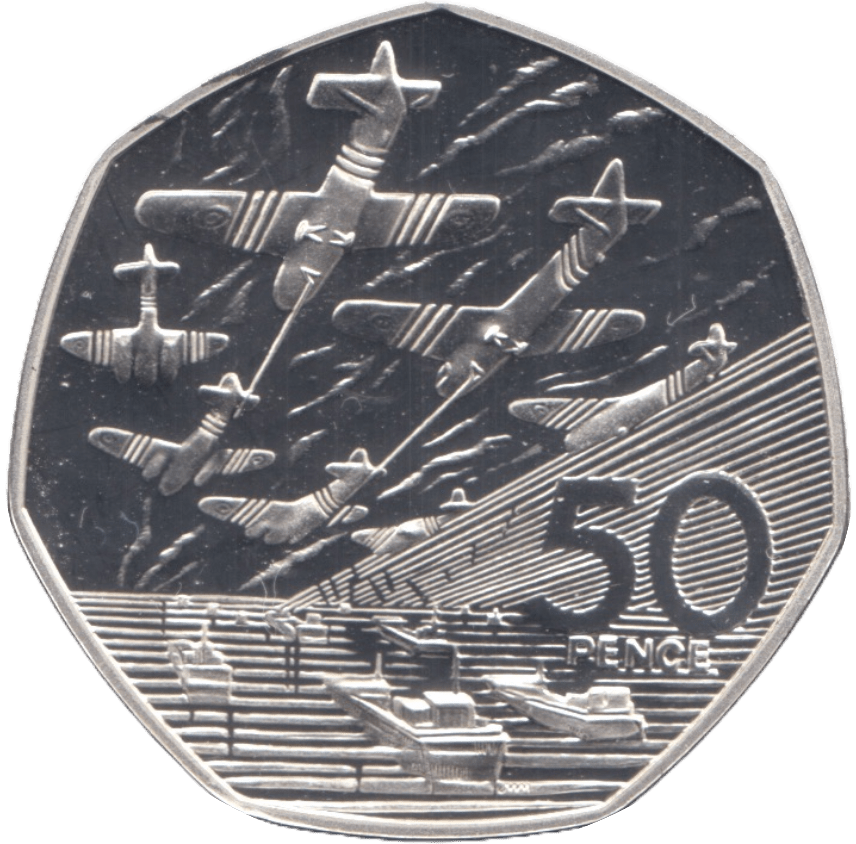 2005 SILVER PROOF FIFTY PENCE D DAY GREAT BRITAIN - SILVER WORLD COINS - Cambridgeshire Coins