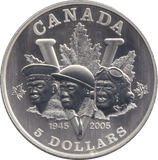 2005 SILVER PROOF FIVE DOLLARS CANADA - SILVER WORLD COINS - Cambridgeshire Coins