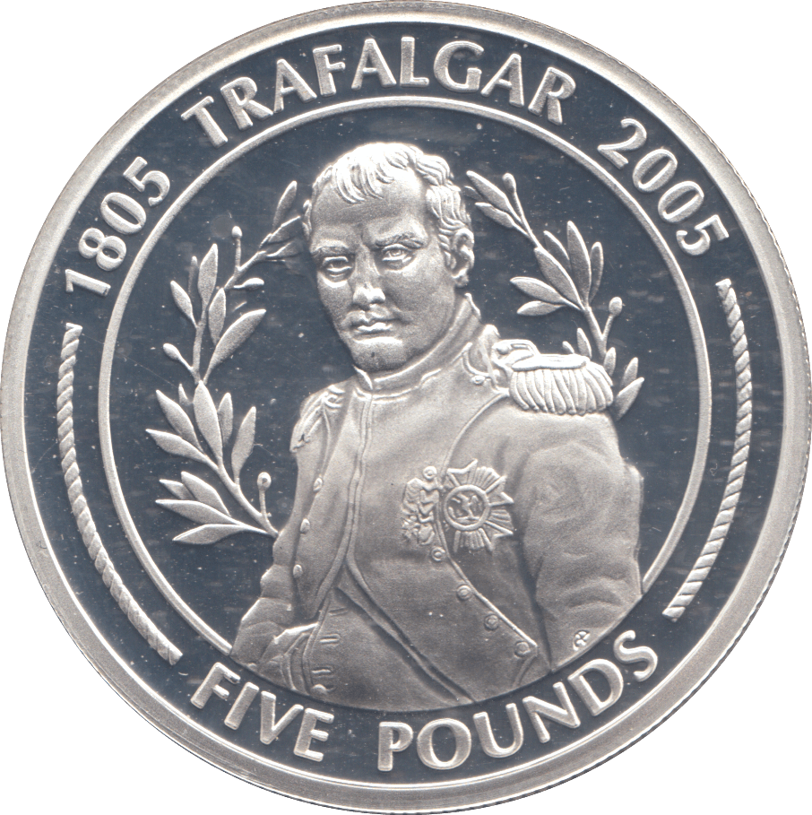 2005 SILVER PROOF FIVE POUND COIN GIBRALTAR - SILVER WORLD COINS - Cambridgeshire Coins