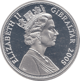 2005 SILVER PROOF FIVE POUND COIN GIBRALTAR - SILVER WORLD COINS - Cambridgeshire Coins