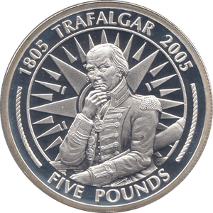 2005 SILVER PROOF FIVE POUNDS GIBRALTAR Ref. 1 - SILVER WORLD COINS - Cambridgeshire Coins