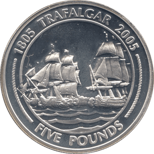 2005 SILVER PROOF FIVE POUNDS GIBRALTAR Ref. 2 - SILVER WORLD COINS - Cambridgeshire Coins