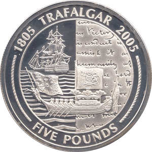 2005 SILVER PROOF FIVE POUNDS GIBRALTAR Ref. 4 - SILVER WORLD COINS - Cambridgeshire Coins