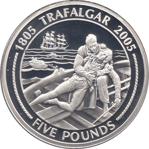 2005 SILVER PROOF FIVE POUNDS GIBRALTAR Ref. 5 - SILVER WORLD COINS - Cambridgeshire Coins