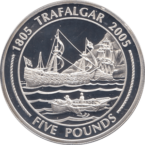 2005 SILVER PROOF FIVE POUNDS GIBRALTAR Ref. 6 - SILVER WORLD COINS - Cambridgeshire Coins