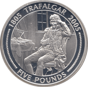 2005 SILVER PROOF FIVE POUNDS GIBRALTAR Ref. 7 - SILVER WORLD COINS - Cambridgeshire Coins