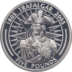 2005 SILVER PROOF FIVE POUNDS GIBRALTAR Ref.10 - SILVER WORLD COINS - Cambridgeshire Coins