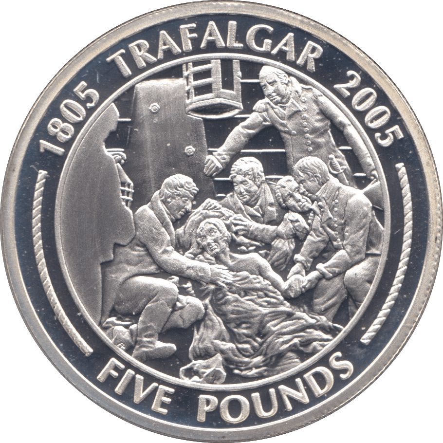 2005 SILVER PROOF FIVE POUNDS GIBRALTAR Ref.11 - SILVER WORLD COINS - Cambridgeshire Coins