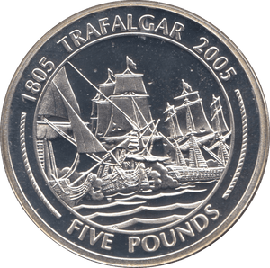 2005 SILVER PROOF FIVE POUNDS GIBRALTAR Ref.12 - SILVER WORLD COINS - Cambridgeshire Coins