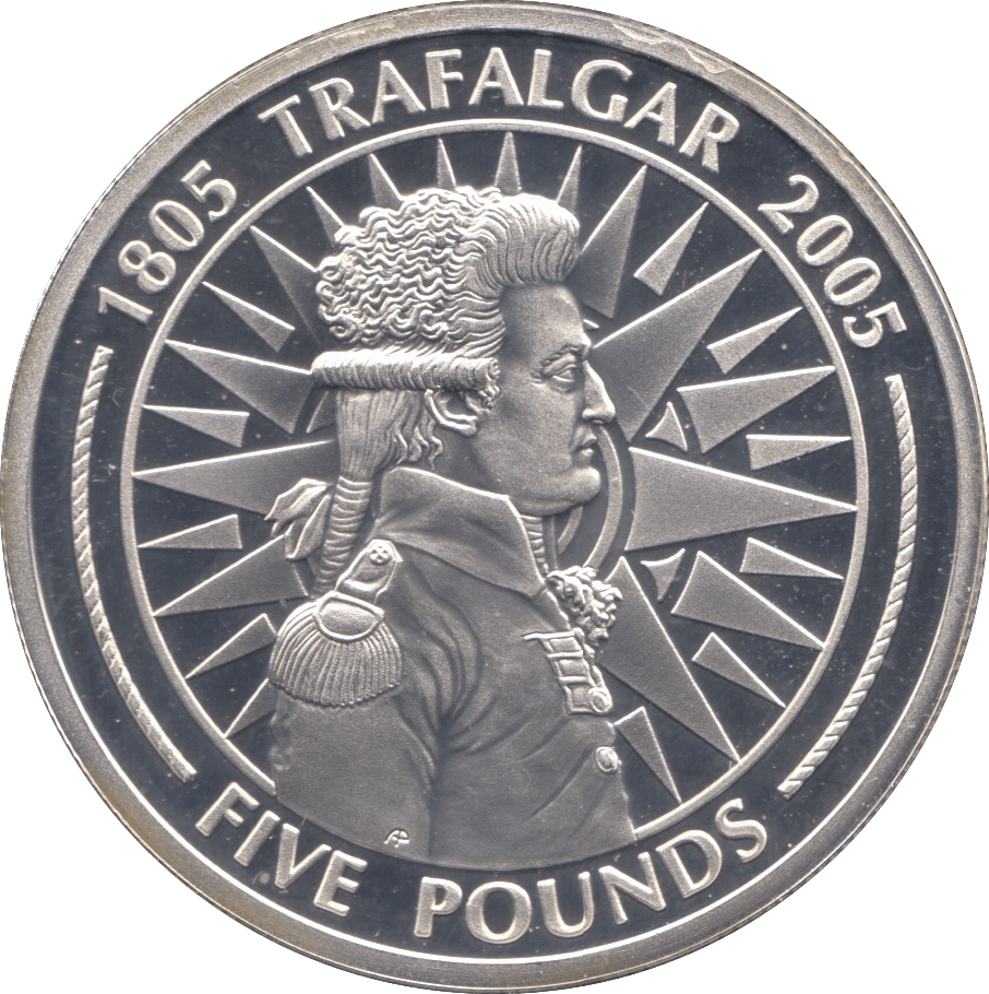 2005 SILVER PROOF FIVE POUNDS GIBRALTAR Ref.14 - SILVER WORLD COINS - Cambridgeshire Coins