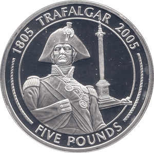2005 SILVER PROOF FIVE POUNDS GIBRALTAR Ref.15 - SILVER WORLD COINS - Cambridgeshire Coins