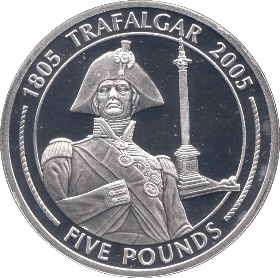 2005 SILVER PROOF FIVE POUNDS GIBRALTAR Ref.15 - SILVER WORLD COINS - Cambridgeshire Coins