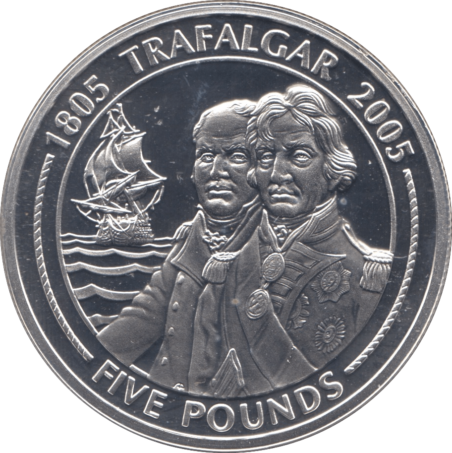 2005 SILVER PROOF FIVE POUNDS GIBRALTAR Ref.16 - SILVER WORLD COINS - Cambridgeshire Coins