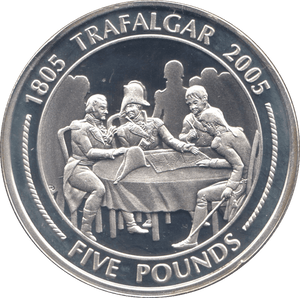 2005 SILVER PROOF FIVE POUNDS GIBRALTAR Ref.17 - SILVER WORLD COINS - Cambridgeshire Coins