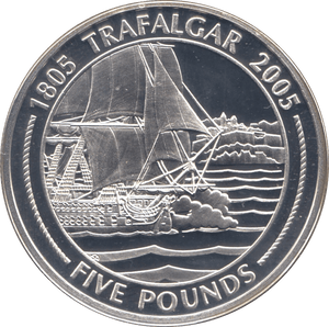 2005 SILVER PROOF FIVE POUNDS GIBRALTAR Ref.18 - SILVER WORLD COINS - Cambridgeshire Coins