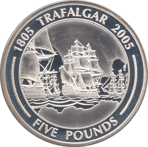 2005 SILVER PROOF FIVE POUNDS GIBRALTAR Ref.19 - SILVER WORLD COINS - Cambridgeshire Coins