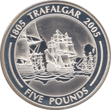 2005 SILVER PROOF FIVE POUNDS GIBRALTAR Ref.19 - SILVER WORLD COINS - Cambridgeshire Coins