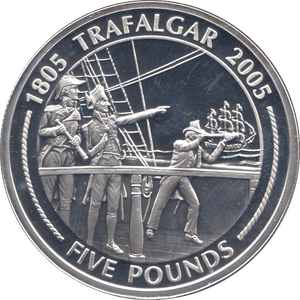 2005 SILVER PROOF FIVE POUNDS GIBRALTAR Ref.20 - SILVER WORLD COINS - Cambridgeshire Coins