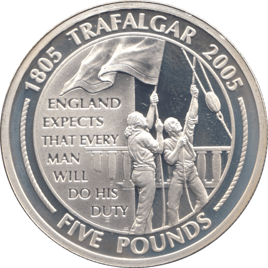 2005 SILVER PROOF FIVE POUNDS GIBRALTAR Ref.23 - SILVER WORLD COINS - Cambridgeshire Coins