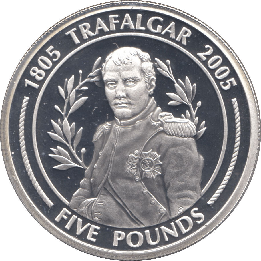 2005 SILVER PROOF FIVE POUNDS GIBRALTAR Ref.24 - SILVER WORLD COINS - Cambridgeshire Coins