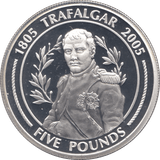 2005 SILVER PROOF FIVE POUNDS GIBRALTAR Ref.24 - SILVER WORLD COINS - Cambridgeshire Coins