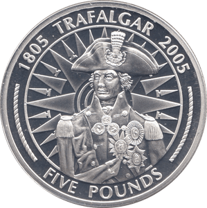 2005 SILVER PROOF FIVE POUNDS GIBRALTAR Ref.9 - SILVER WORLD COINS - Cambridgeshire Coins