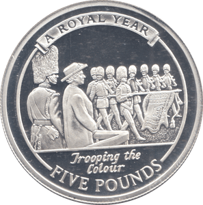 2005 SILVER PROOF FIVE POUNDS TROOPING THE COLOUR - £5 Silver Proof - Cambridgeshire Coins